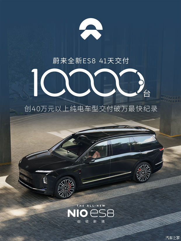 用时不到一个半月 全新蔚来ES8上市41天交付第10000台新车